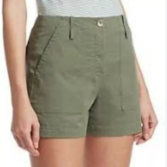 Theory Green Casual Stretch Cotton Twill Cargo Short Size 4 - Picture 1 of 5